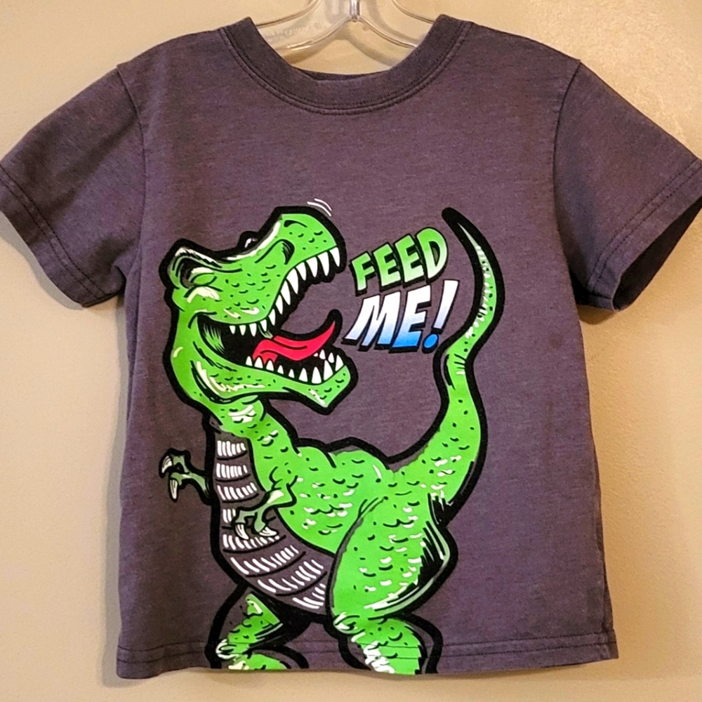 Grey dinosaur short sleeve tee shirt